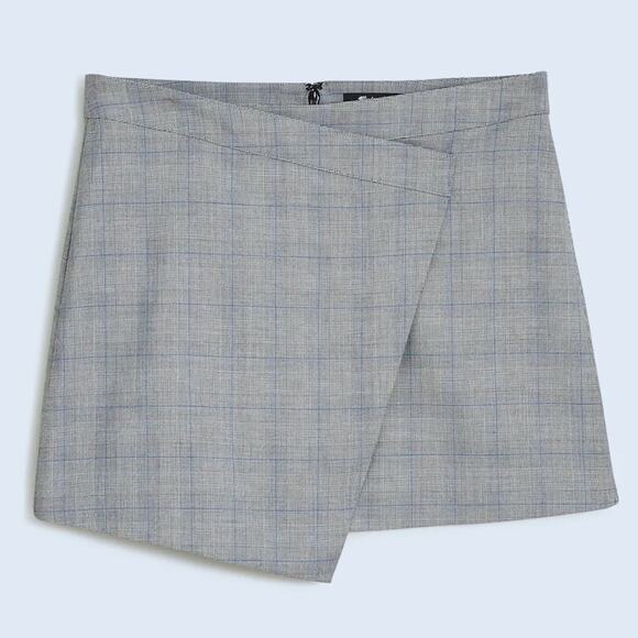 Madewell Wrap Front Mini Skirt Plus Size Plaid Retail $98 NEW WITH TAGS Size 14 - Picture 6 of 10